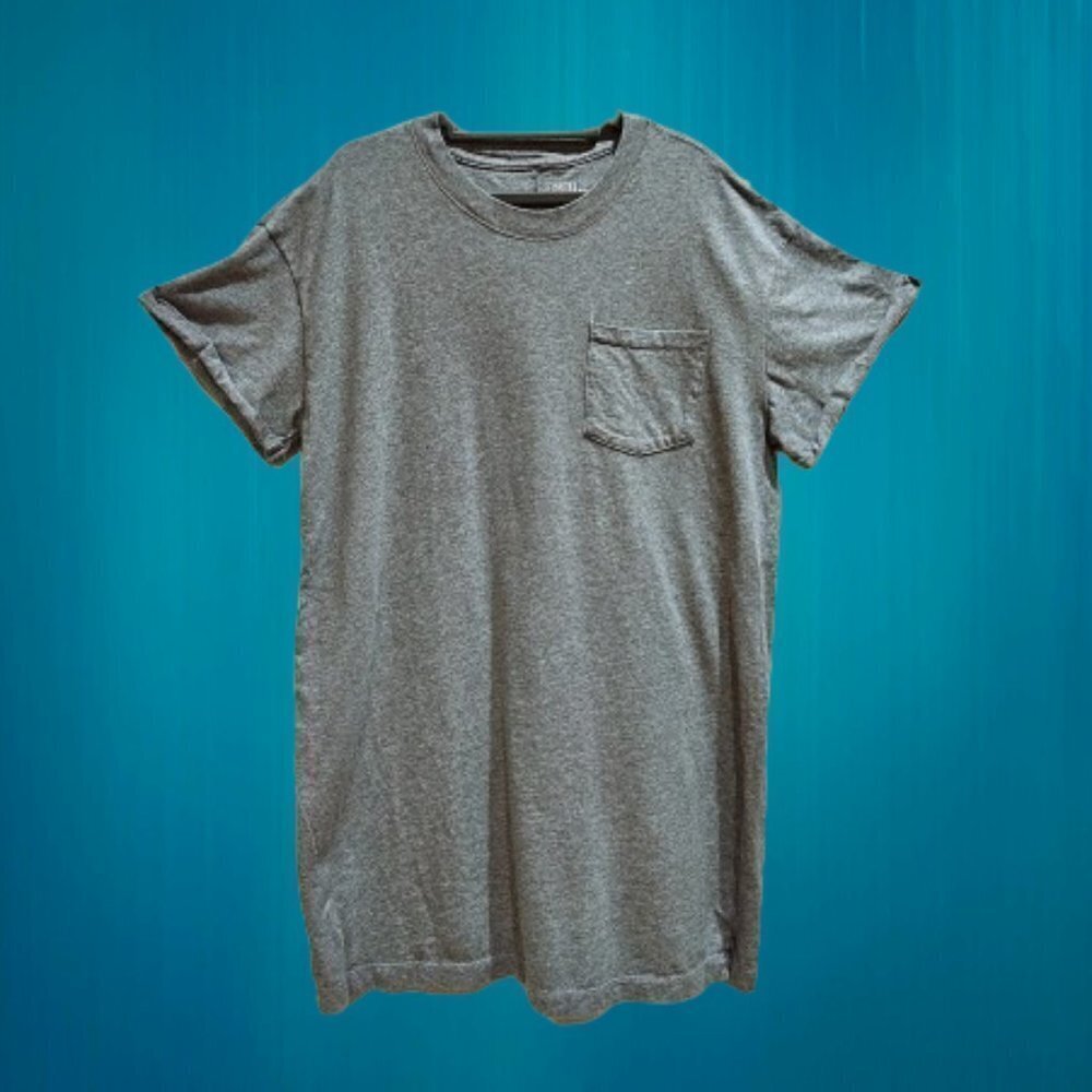 Time and Tru Long Gray Short Sleeve T-Shirt - XXL